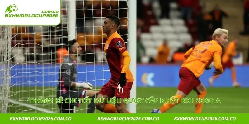Thống kê chi tiết dữ liệu được câp nhật BXH serie a